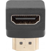 Adapter HDMI(M)->HDMI(F) Kątowy Dół Czarny Lanberg