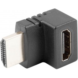 Adapter HDMI(M)->HDMI(F) Kątowy Góra Czarny Lanberg