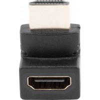 Adapter HDMI(M)->HDMI(F) Kątowy Góra Czarny Lanberg