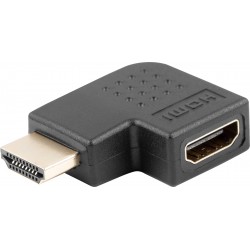 Adapter HDMI(M)->HDMI(F) Kątowy Lewo Czarny Lanberg