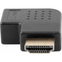 Adapter HDMI(M)->HDMI(F) Kątowy Prawo Czarny Lanberg