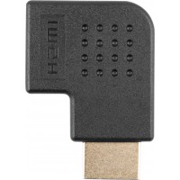 Adapter HDMI(M)->HDMI(F) Kątowy Prawo Czarny Lanberg