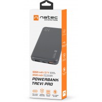 Power Bank Natec Extreme Media Trevi Pro 10000mAh 2x USB-A + 1x USB-C 18W Czarny Quick Charge 3.0