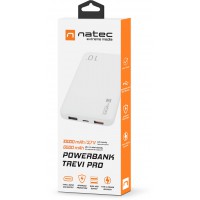 Power Bank Natec Extreme Media Trevi Pro 10000mAh 2x USB-A + 1x USB-C 18W Biały Quick Charge 3.0