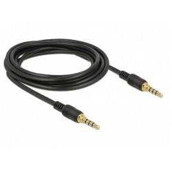 Kabel Audio Minijack 3.5mm M/M 4 Pin 3m Black Delock