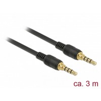 Kabel Audio Minijack 3.5mm M/M 4 Pin 3m Black Delock