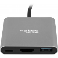 Multi Port Natec Fowler Mini USB-C Pd, USB 3.0, HDMI 4k