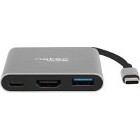 Multi Port Natec Fowler Mini USB-C Pd, USB 3.0, HDMI 4k