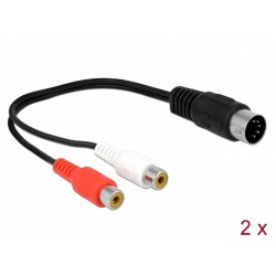 Kabel Audio Din 5 Pin(M)->2x RCA (Chinch)(F) 20cm Delock