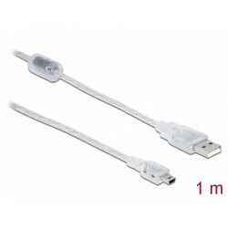 Kabel USB Mini(M)->USB-A(M) 2.0 1m Przezroczysty Delock