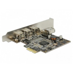 Karta PCI Express->3xFireWire Zewnętrzny 1394b 1x Wewnętrzny 1394a Delock