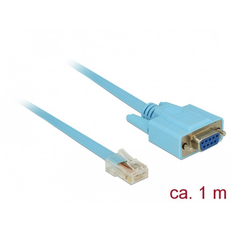 Adapter DB9(M) 2.0->Serial RJ45 (RS-232) Na Kablu 100cm Niebieski Delock