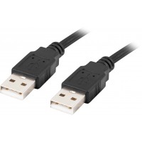 Kabel USB-A M/M 2.0 1.0m Czarny Lanberg