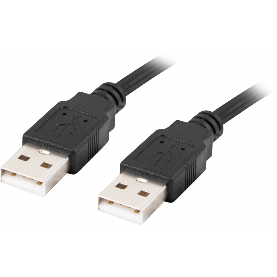 Kabel USB-A M/M 2.0 1.0m Czarny Lanberg