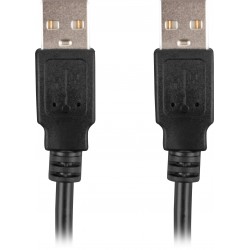 Kabel USB-A M/M 2.0 1.8m Czarny Lanberg