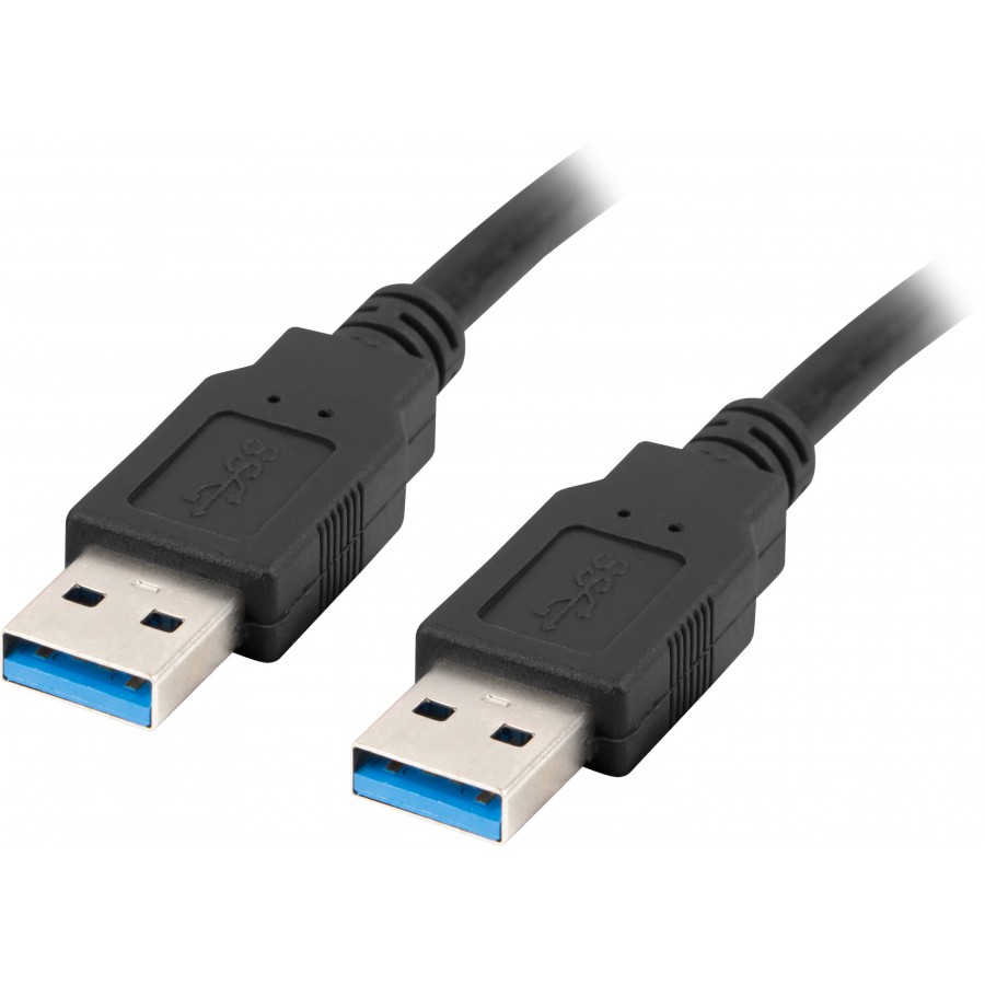 Kabel USB-A M/M 3.0 1.0m Czarny Lanberg