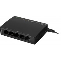 Switch POE+ Desktop 5-Port 1Gb 4 Porty POE, 30W/Port, Max 60W Lanberg DSP3-1005-60W