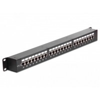 Patch Panel 24 Port 1u 19” Kat.6 Czarny Delock