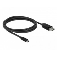 Kabel USB-C(M)->Displayport(M) 1.5m 8k 60Hz Czarny Thunderbolt 3/Displayport Alternate Mode Delock