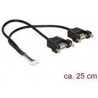 Kabel USB Pin Header(M) 8 Pin->2x USB-A(F) 2.0 25cm Do Panelu Czarny Delock