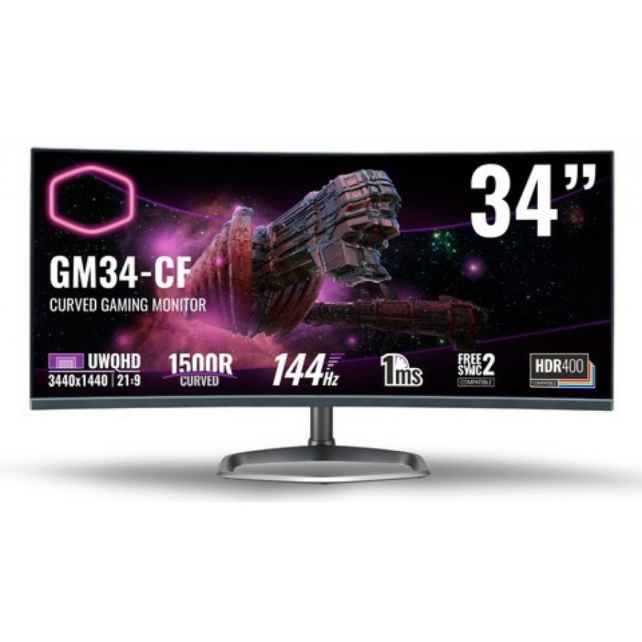 Monitor Cooler Master GM34-CW 34" Zakrzywiony 144Hz UWQHD 1ms Freesync2