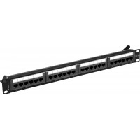 Patch Panel 24 Port 1u 19” Kat.6a Czarny Lanberg