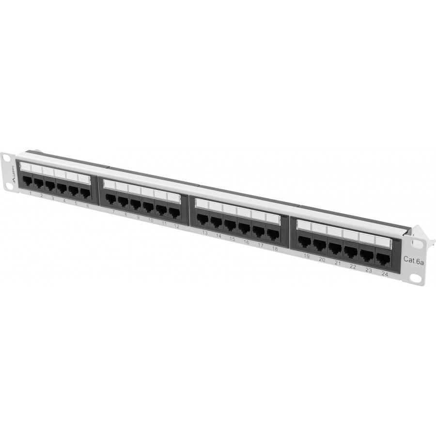 Patch Panel 24 Port 1u 19” Kat.6a Szary Lanberg