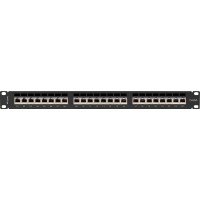 Patch Panel 24 Port 1u 19” Kat.6a Ekranowany Czarny Lanberg