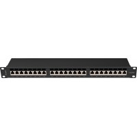 Patch Panel 24 Port 1u 19” Kat.6a Ekranowany Czarny Lanberg