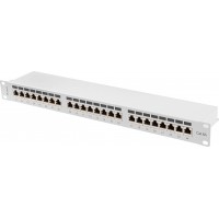 Patch Panel 24 Port 1u 19” Kat.6a Ekranowany Szary Lanberg