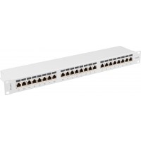 Patch Panel 24 Port 1u 19” Kat.6a Ekranowany Szary Lanberg