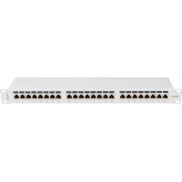 Patch Panel 24 Port 1u 19” Kat.6a Ekranowany Szary Lanberg