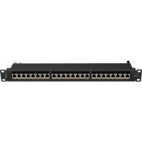 Patch Panel 24 Port 1u 19” Kat.7 Ekranowany Czarny Lanberg