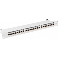 Patch Panel 24 Port 1u 19” Kat.7 Ekranowany Szary Lanberg