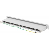 Patch Panel 24 Port 1u 19” Kat.7 Ekranowany Szary Lanberg