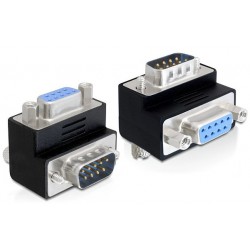 Adapter DB9(F)->DB9(M) Kątowy 270° Czarny Delock