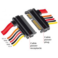 Przedłużacz SATA 22 Pin M/F 20cm 3.3V+5V+12V Delock