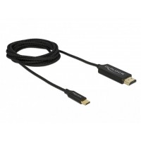 Kabel USB-C(M)->HDMI(M) 2m Czarny Displayport Alternate Mode Koncentryczny Delock