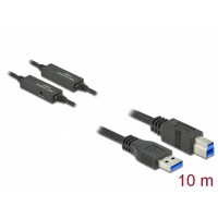 Kabel USB-A(M)->USB-B(M) 3.1 Gen 1 10m Czarny Aktywny Delock