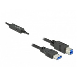 Kabel USB-A(M)->USB-B(M) 3.1 Gen 1 5m Czarny Aktywny Delock