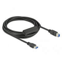 Kabel USB-A(M)->USB-B(M) 3.1 Gen 1 5m Czarny Aktywny Delock