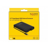 Obudowa HDD/SSD Zewnętrzna Delock SATA 2.5" USB-C 3.1 Ip66 Czarna