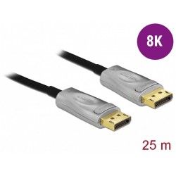 Kabel Displayport M/M 20 Pin V1.4 25m 8k Czarny Optyczny Aktywny Delock