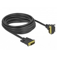 Kabel DVI-D(M)(24+1)->DVI-D(M)(24+1) 5m Kątowy Dół Czarny Delock