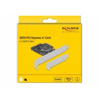 Karta PCI Express X1->2x SATA Low Profile Delock