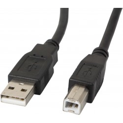 Kabel USB-A(M)->USB-B(M) 2.0 1.0m Czarny Ferryt Lanberg