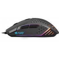 Mysz Dla Graczy Fury Battler 6400dpi Podświetlenie Czarna Gamingowa