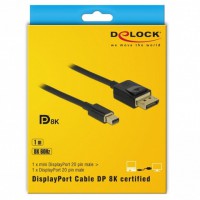 Kabel Displayport Mini(M)->Displayport(M) V1.4 1m 8k Czarny Delock