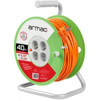 Przedłużacz Bębnowy 40m 4x2P+Z, 16A, 3680W, Przewód 3x1.5mm H05VV-F Armac