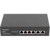 Switch Lanberg 4x 100Mb POE+/2x 100Mb Rack 10"/19" Fast Ethernet 60W